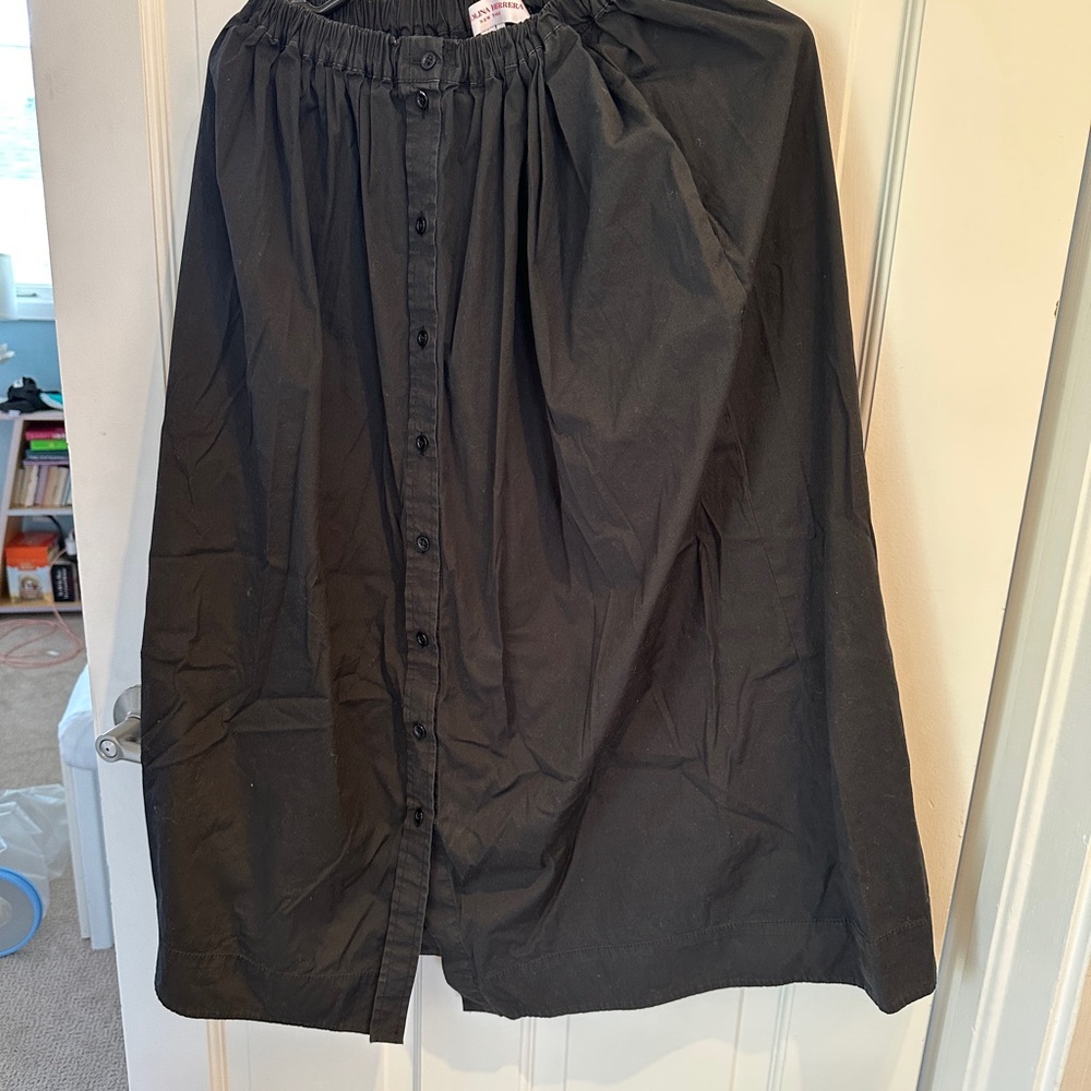 Carolina Herrera Black Pleated Maxi Skirt